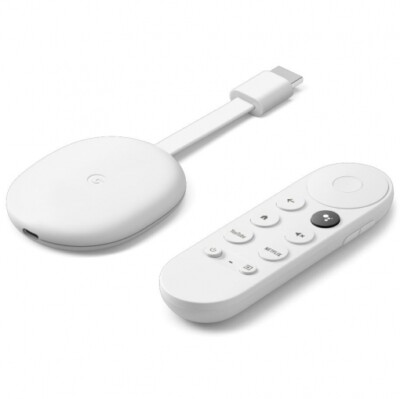 GOOGLE CHROMECAST CON GOOGLE TV 4K HDR BIANCO GHIACCIO NETFLIX DAZN SPOTIFY