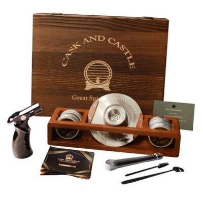 Cocktail Smoker Kit with Torch and Stand - for Whiskey & Bourbon - Premium 
