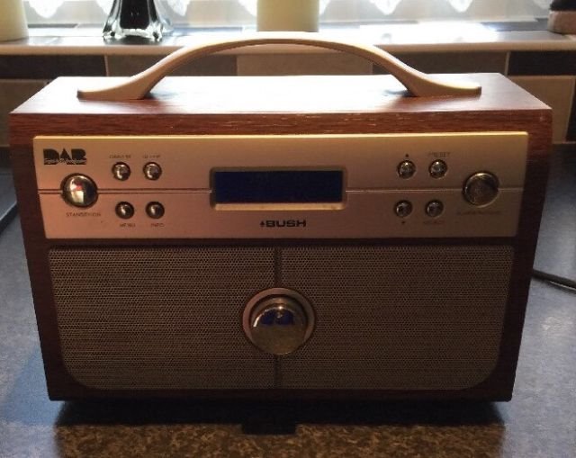 As New Bush Mahogany Colour NE3160 Portable Digital DAB / FM Radio