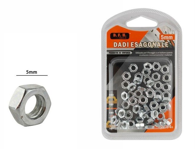 Confezione Dadi Esagonali Bulloni Misura 5mm dfh