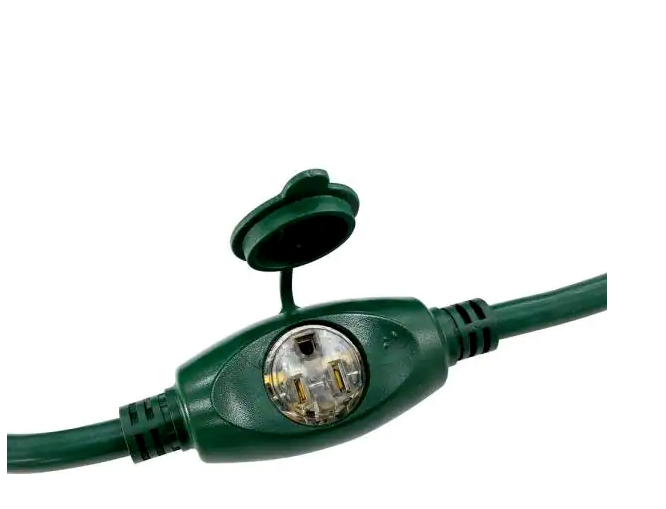 HDX Home Depot 25ft 14 Gauge 3 Inline Outlet Outdoor Extension Cord Green
