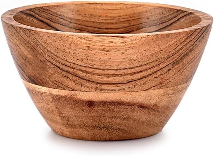 Wooden Serving Bowl - Set of 4 - Fruit Salad Cereal Serving Bowls - Long Lasting
