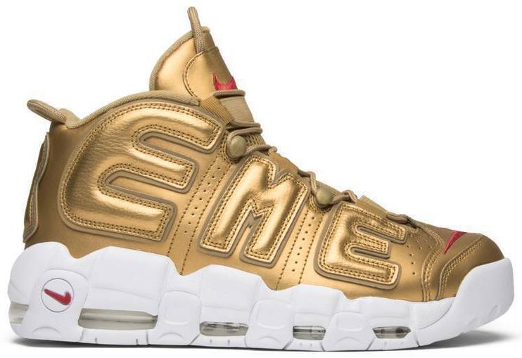 Nike Supreme x Air More Uptempo Metallic Gold for Sale Nike Supreme x Air More Uptempo Metallic Gold for Sale