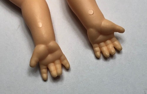 Set of Vintage Hard Vinyl Doll Arms 2 3/4” Nice Detailed Hands And Fingers