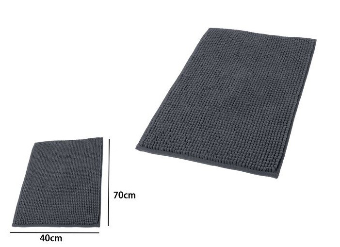 Tappeto Tappetino Antiscivolo Per Bagno Arredo 40x70cm Nero dfh