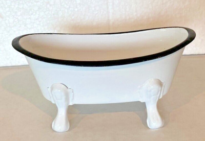 Creative Co-Op White Metal Claw Feet Bathtub Soap Dish Holder