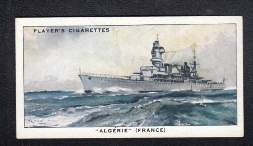 Vintage 1939 Naval Craft Trade Card ALGERIE - FRENCH HEAVY CRUISER