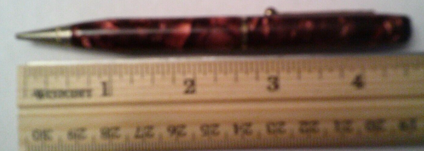 Vintage Writing Instrument Pen Pencil Marble Brown Swirl with Clip