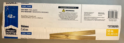 42 Ct Project Source 12 in Pine Wood Shims 3728265 Split Resistant 1-1/4in Wide