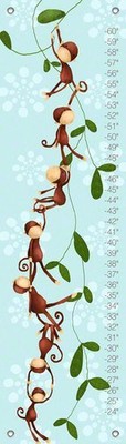 Oopsy Daisy Fine Art For Kids Growth Chart Monkeying Around Blue Growth Chart