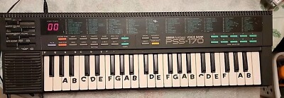 Yamaha PortaSound Voice Bank PSS-170 Digital Synthesizer Tested With Power Cord