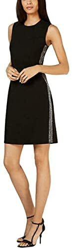 Новое ЧЕРНОЕ платье-футляр Calvin Klein с украшениями по боковым швам, размер 2, 4, 6, 8