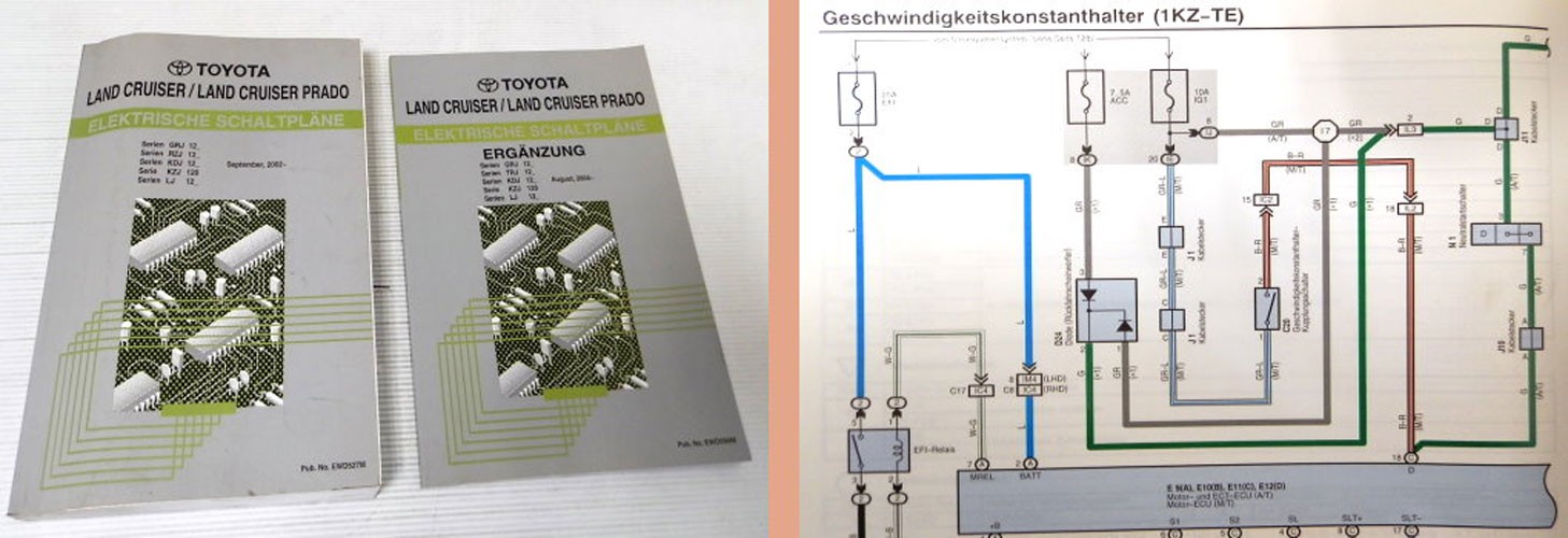 Toyota Land Cruiser Prado J12 ab2002 2004 GRJ RZJ KDJ KZJ LJ 120 125 Schaltpläne