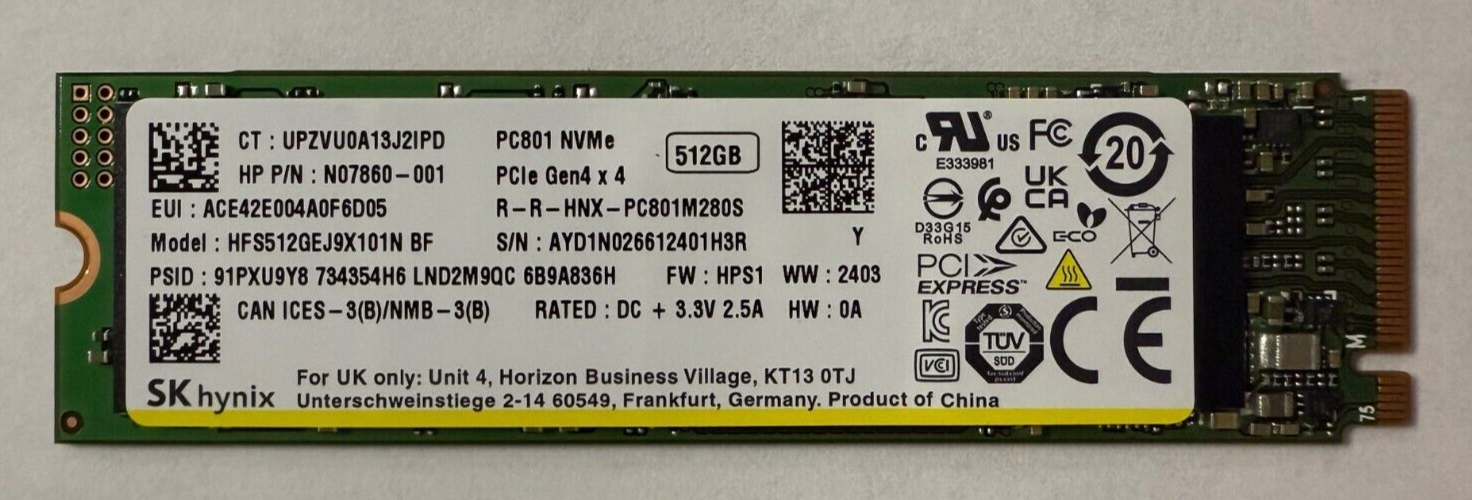 ②-W156- SK hynix NVMe 512GB SSD 2点 Amazon | SK hynix (エスケイハイニックス) 512GB Gaming Gen4 M