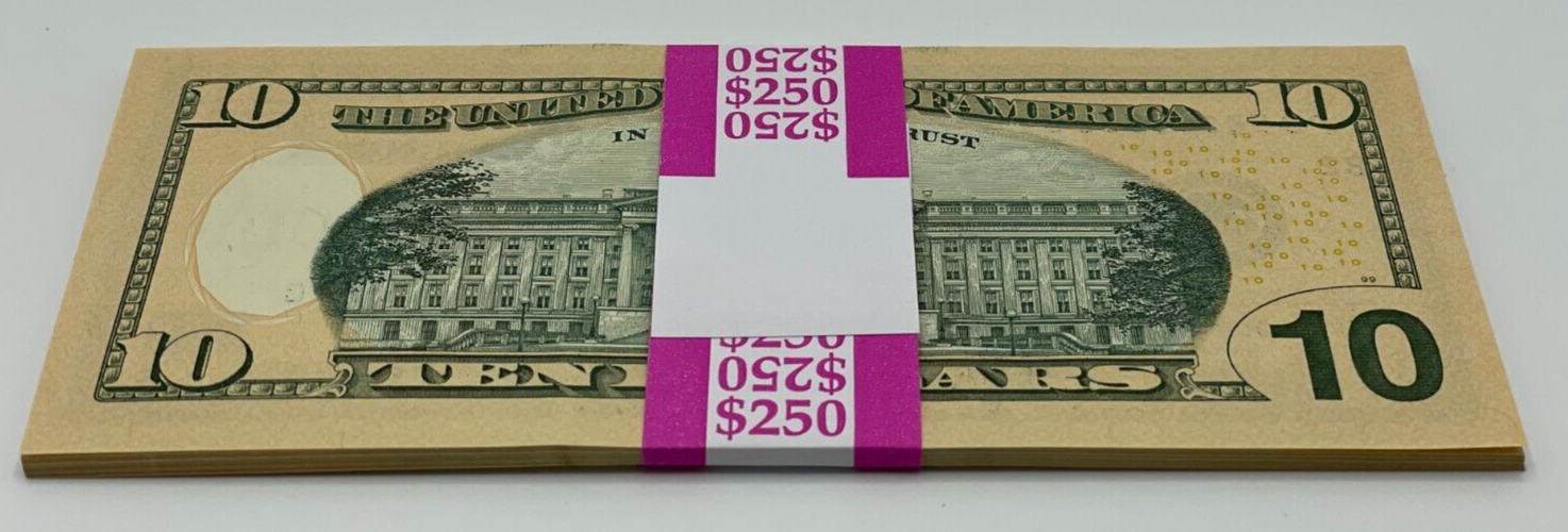 NEW  SERIES 2017A $10 Uncirculated TEN Dollar Bills  Sequential Notes  LOT of 25
