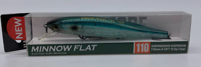 YO-ZURI, DUEL HARDCORE FLAT MINNOW 110, SHAD,  4-3/8'', FLOATING LURE R1362-GSSH