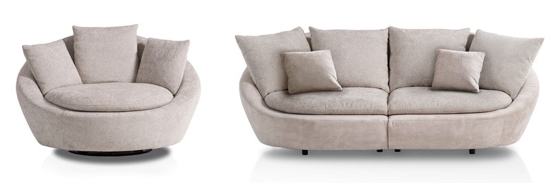 Super CanapÃ© Chaise Pivotante Fauteuil Relax Blanc CrÃ¨Me Blanc Gris Avec Coussin