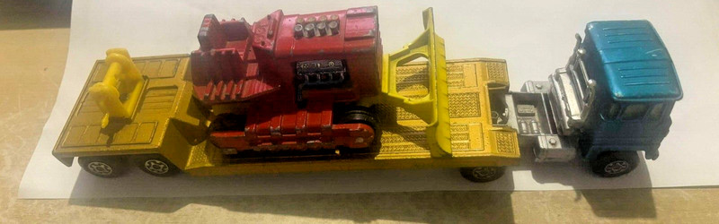 Vintage Matchbox Superkings K-23 Low Loader Tractor Bulldozer Diecast 1973