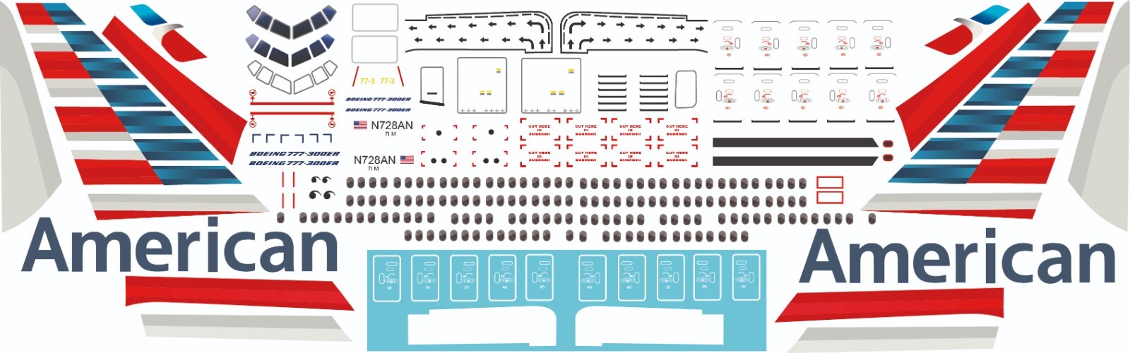 1/144 BSModelle Boeing 777-300 AMERICAN AIRLINES decals | eBay