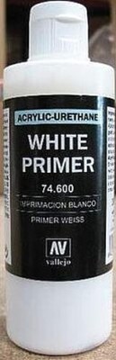 Vallejo White Primer 200ml Bottle - Hobby and Model Paint Supply - #74600