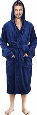 NY Threads Men Fleece Hooded Robe - Plush Long Bathrobes Ultra-Soft also in lot
