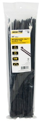 ECM, 100 Pack, 14'', UV Black, Standard Duty, Cable Tie, 50 LB