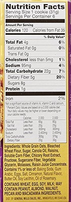 "3-Pack Fiber One Soft Baked Cookies - Oatmeal Raisin - 6.6 Oz 6 Pouch/Pack"