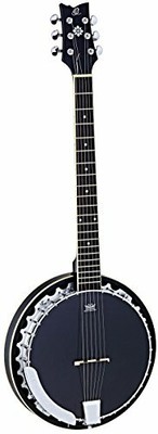 Banjo Ortega Guitars 6 Saiten Stahl OBJ350/6-SBK Mahagoni Holz Semi satin black 