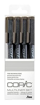 Too Copic Multiliner 4-piece set Warm gray set Ethanol-Based Ink Sketch Markers