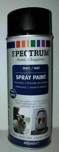 Ofenrohr Lackspray Ofenlack Ofenfarbe Hitzebeständiger 800°C Schwarz-Matt 400 ml