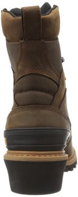 Pre-owned Carhartt Men's 8" Waterproof Composite Toe Leather Logger Boot Cml8369 Color Bro In Brown