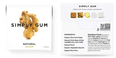 Simply Gum | Chewing | Ginger | Pack of Six (90 Pieces Total) | Vegan +... 