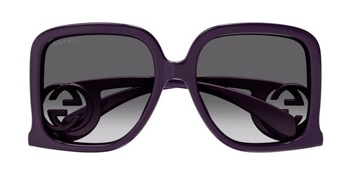 Pre-owned Gucci Sunglasses Gg1326s 003 Violet Purple Grey Gradient Women Large Authentic In Gray