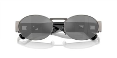 Pre-owned Versace Ve 2264 Matte Gunmetal/silver Grey 56/18/140 Unisex Sunglasses In Gray