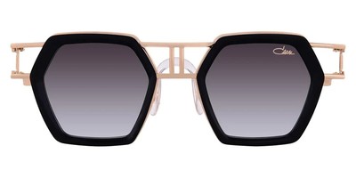 Pre-owned Cazal Sunglasses 677-001 Black Gold Frame Grey Gradient Lens In Gray