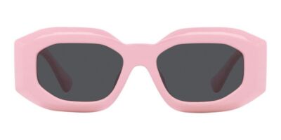 Pre-owned Versace Rock Icons Ve 4425u Capsule La Vacanza Pink/grey 54/18/145 Sunglasses In Gray