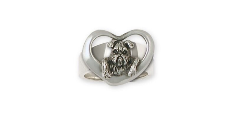 Brussels Griffon Ring Handmade Sterling Silver Dog Jewelry GR39-R