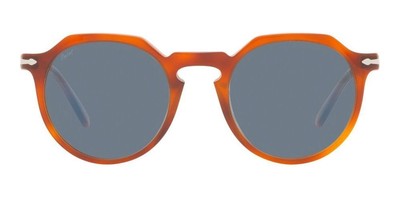 Pre-owned Persol Po 3281s Terra Di Siena/blue 52/21/145 Unisex Sunglasses