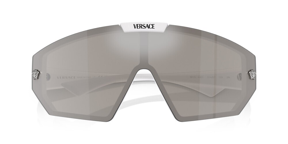 Pre-owned Versace Ve4461 314/87 White-dark Grey/mirror Silver Interchangeable Sunglasses In Gray