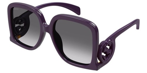 Pre-owned Gucci Sunglasses Gg1326s 003 Violet Purple Grey Gradient Women Large Authentic In Gray