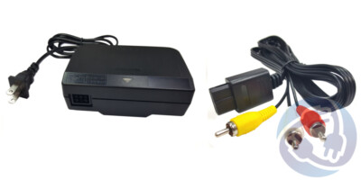 Complete Hookup Connection Kit for Nintendo N64 AV Cable Power Adapter Bundle