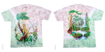 Rainforest Exotic Parrot Monkey Cheetah Adult Large Short Sleeve Tie-Dye T-Shirt