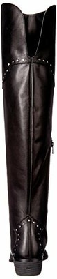 Aerosoles Womens West Side Leather Almond Toe Over Knee, Black Leather, Size 8.5