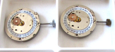 2 pieces Chronostop EB 8800 movement with flyback, small sec and date SwissMade
