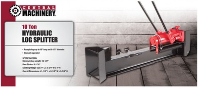 Manual Hydraulic Log Splitter 10 Ton Wood Compact Cutter Firewood Kindling New