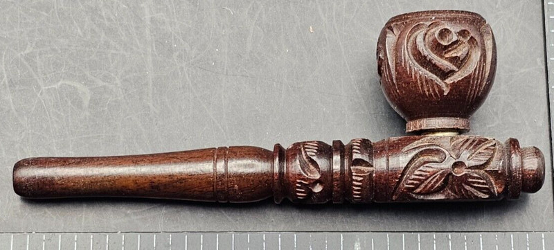 4” Rosewood Hand Smoking Pipe w/Carb - Quality Wood HANDMADE