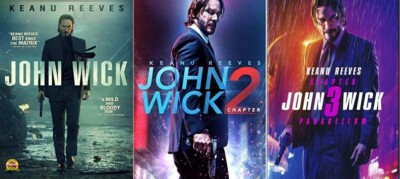 John Wick Chapters 1-3 Keanu Reeves Films Movies Trilogy 1 2 3 DVD Set NEW