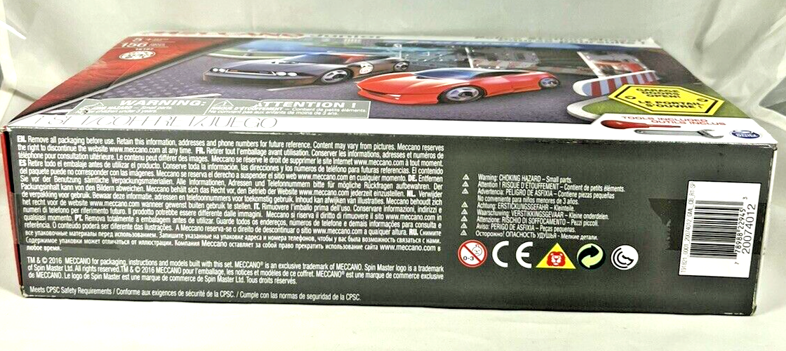 MECCANO JUNIOR ERECTOR SET, POLICE STATION CHASE!, AGES 5 AND UP, DAMAGED BOX.