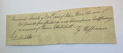 Antique 1801 Receipt Document, John Herr Early Pennsylvania PA Mennonite Family