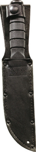 Ka-Bar Short Tanto Leather Knife 2-1254-3 9 3/8" overall. 5 1/4" black epoxy pow